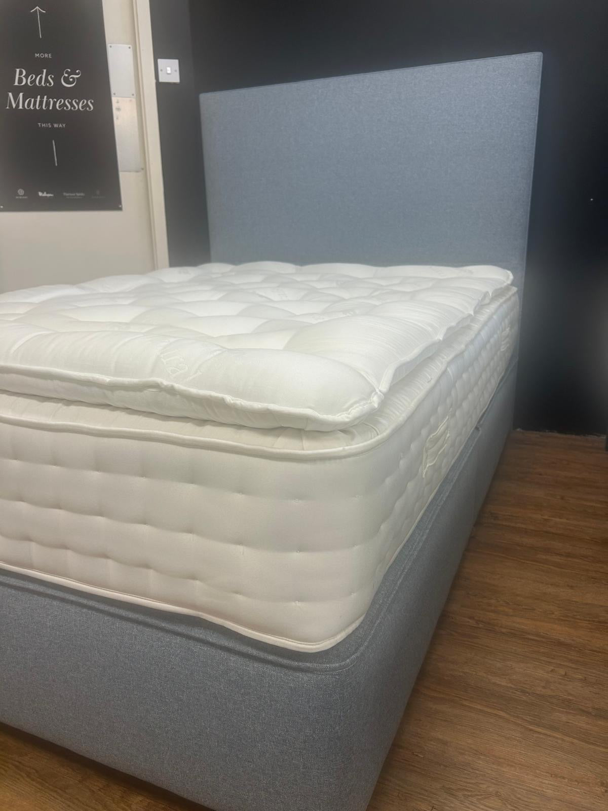 Ex-Display Relyon Luxury Silk 2850 Double divan set with floor standing headboard