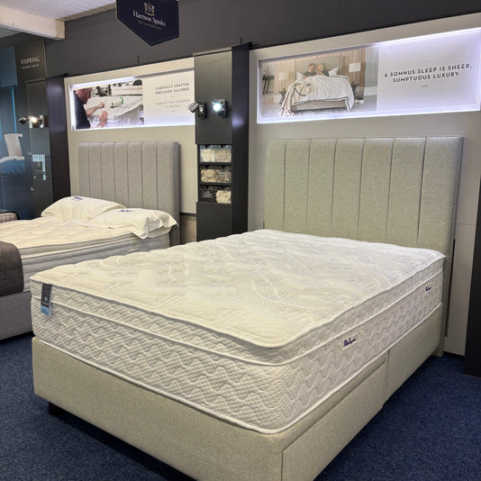 Ex-Display Relyon Gel Fusion 2400 Double Divan Set on Legs with 2 Drawers and Headboard