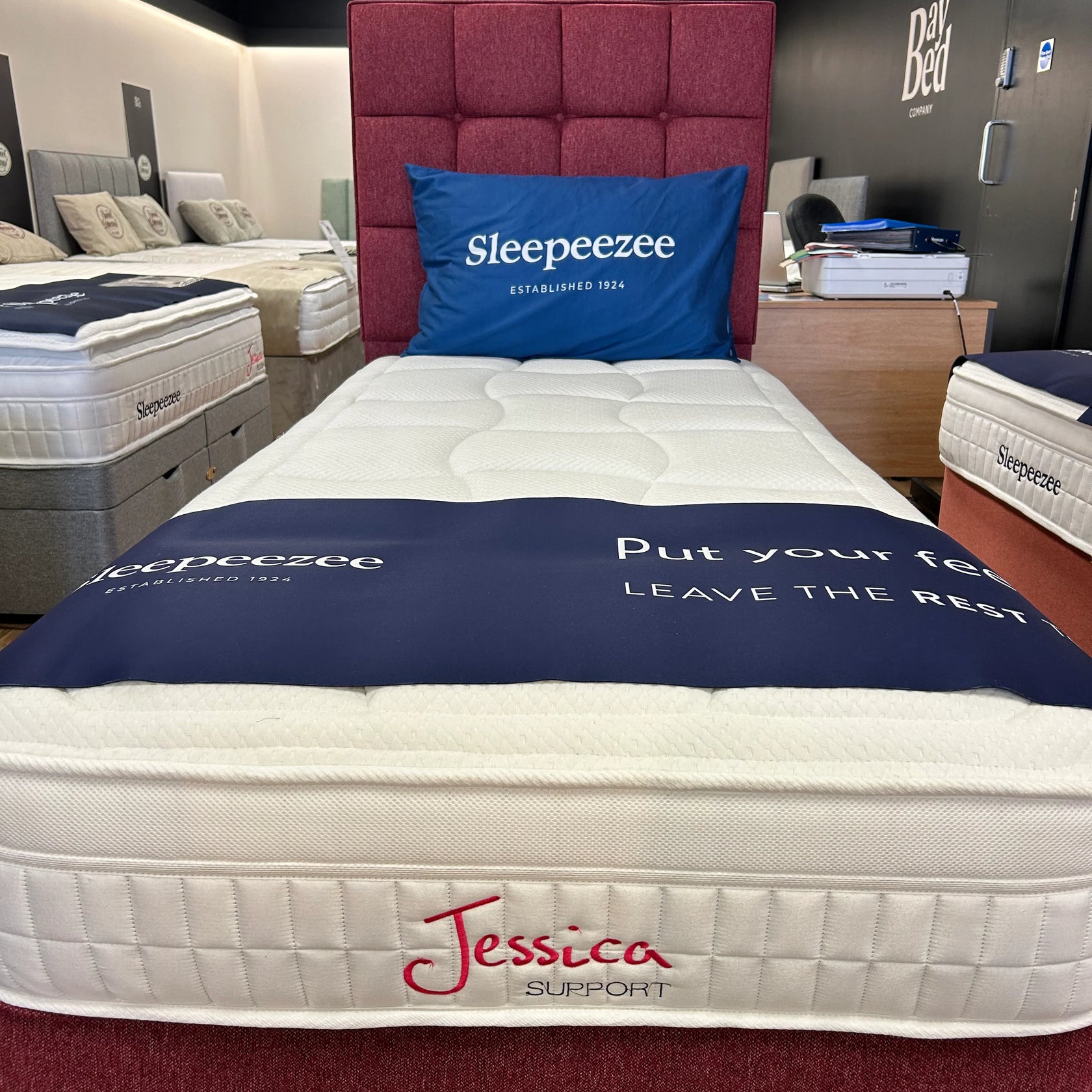 Ex-Display Sleepeezee Single Jessica Support Divan Set and Jasmine Headboard