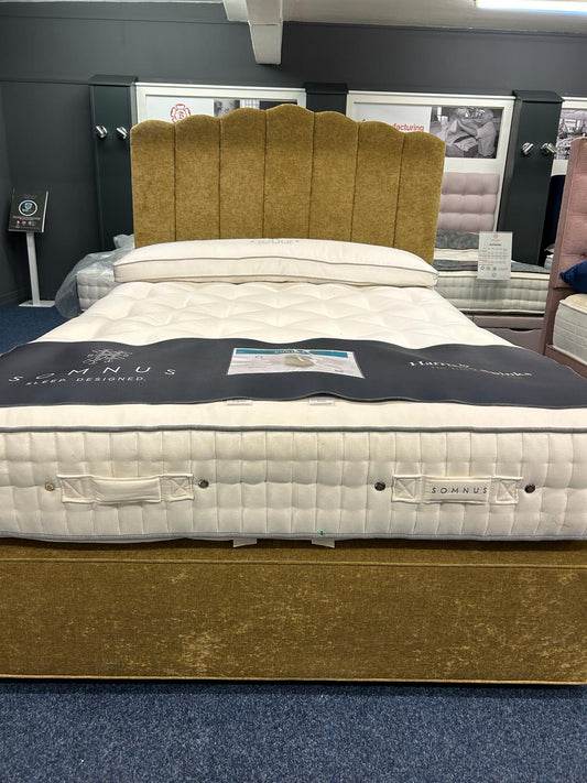 Ex display Harrison Spinks Somnus king size divan set with 2 drawers and easy access floor standing headboard.