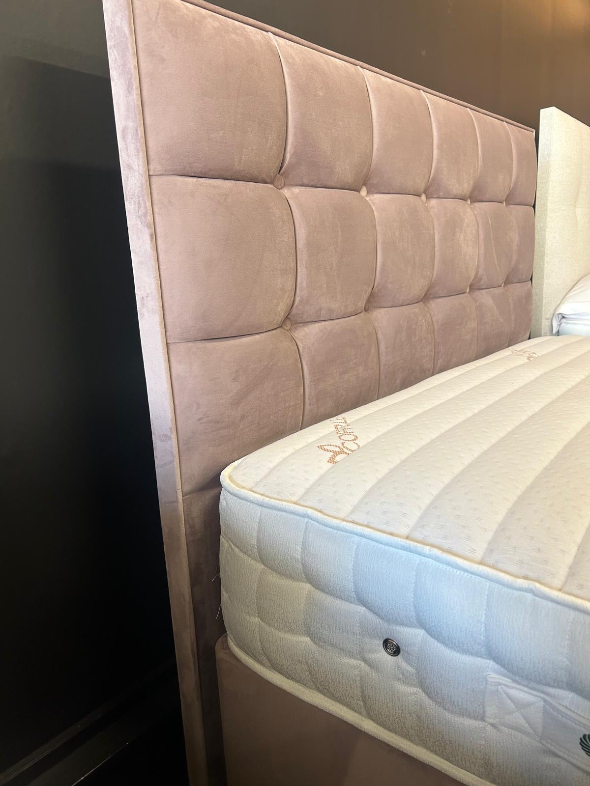 Ex-Display Sweet Dreams Krystal Copper Double Divan Set with Floor Standing Headboard and 2+2 Drawers