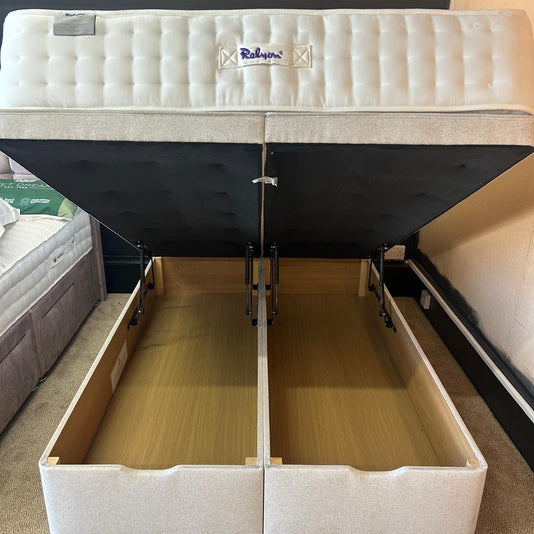 Ex-Display Relyon Luxury Pashmina 2350 Double End Lift Ottoman Divan Set and Headboard