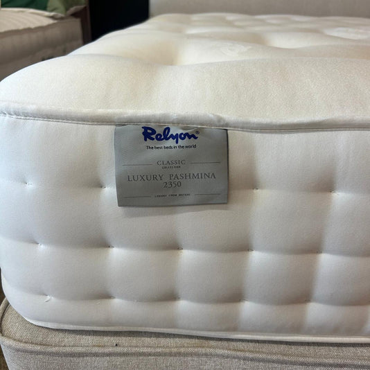 Ex-Display Relyon Luxury Pashmina 2350 Double End Lift Ottoman Divan Set and Headboard