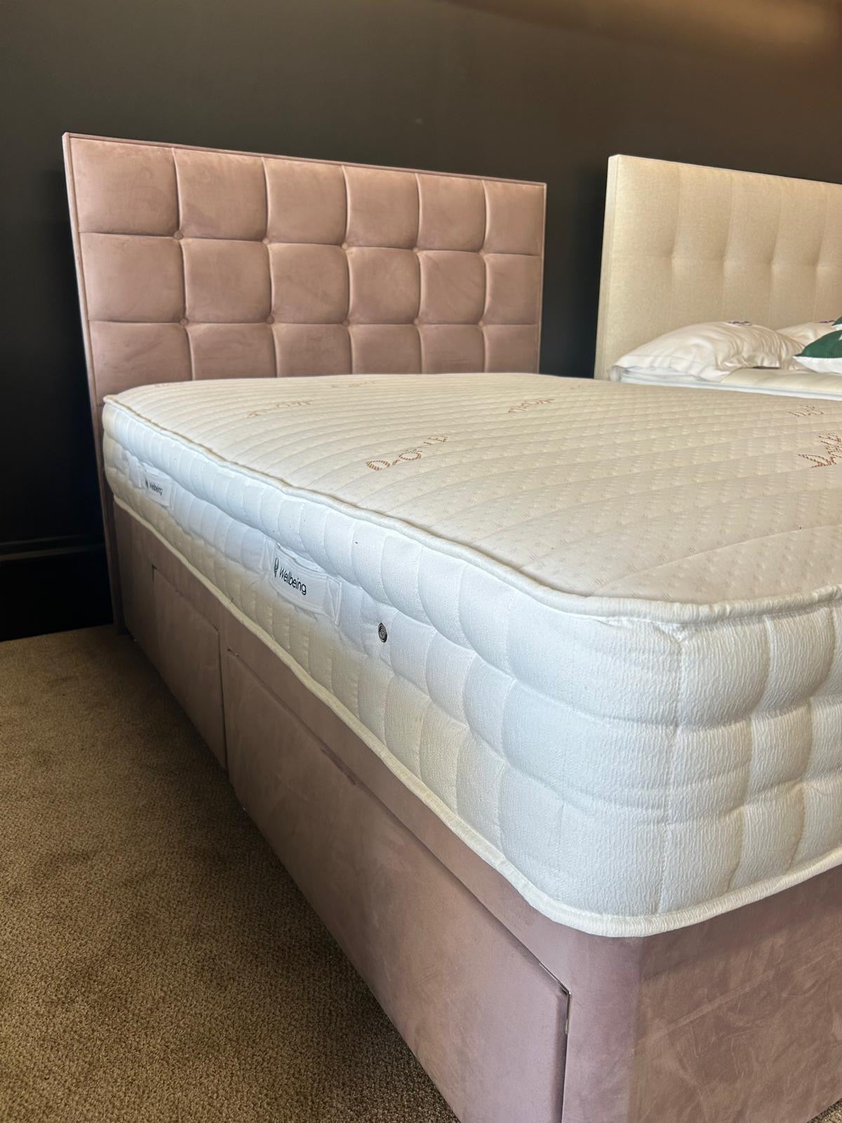 Ex-Display Sweet Dreams Krystal Copper Double Divan Set with Floor Standing Headboard and 2+2 Drawers