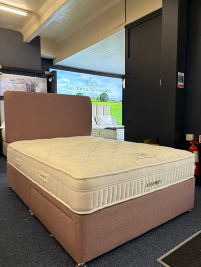 Ex-Display Sleepeezee Double iMemory2300 Divan Set with 2 Drawers and Strutted Upholstered Headboard