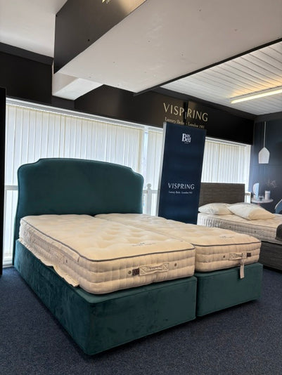 Ex-Display Super King Size Vispring Herald Superb Complete Divan Set with Floor Standing Headboard