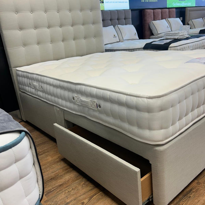 Ex-Display Double Burgess Blenheim Divan Set with 2 Drawers and Floor Standing Headboard