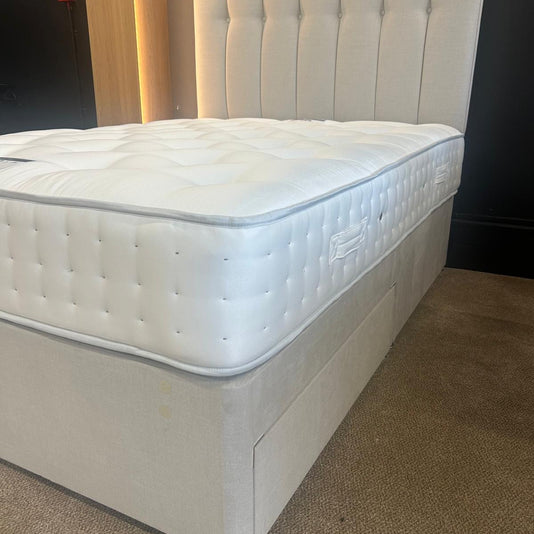 Ex-Display Double Relyon Sampford Natural 1000 Divan Set with 2 drawers and Taylor Headboard