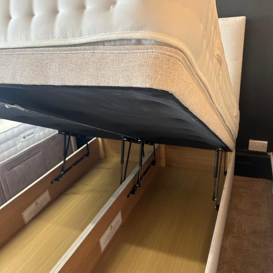 Ex-Display Relyon Luxury Pashmina 2350 Double End Lift Ottoman Divan Set and Headboard