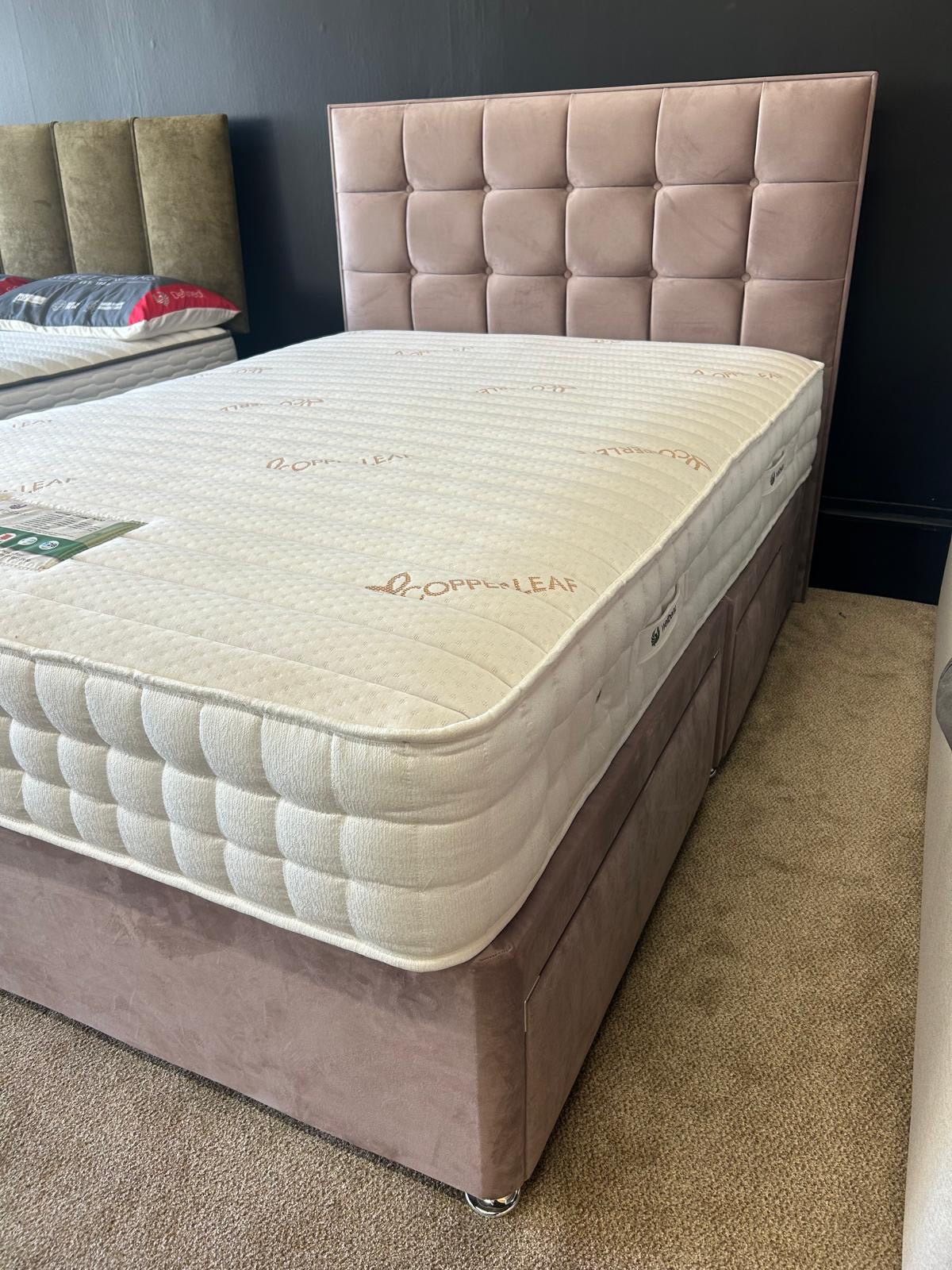 Ex-Display Sweet Dreams Krystal Copper Double Divan Set with Floor Standing Headboard and 2+2 Drawers