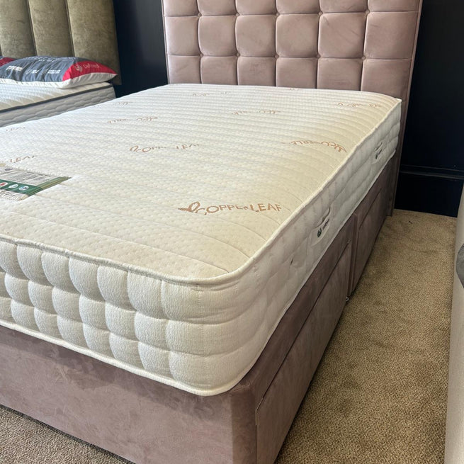 Ex-Display Sweet Dreams Krystal Copper Double Divan Set with Floor Standing Headboard and 2+2 Drawers