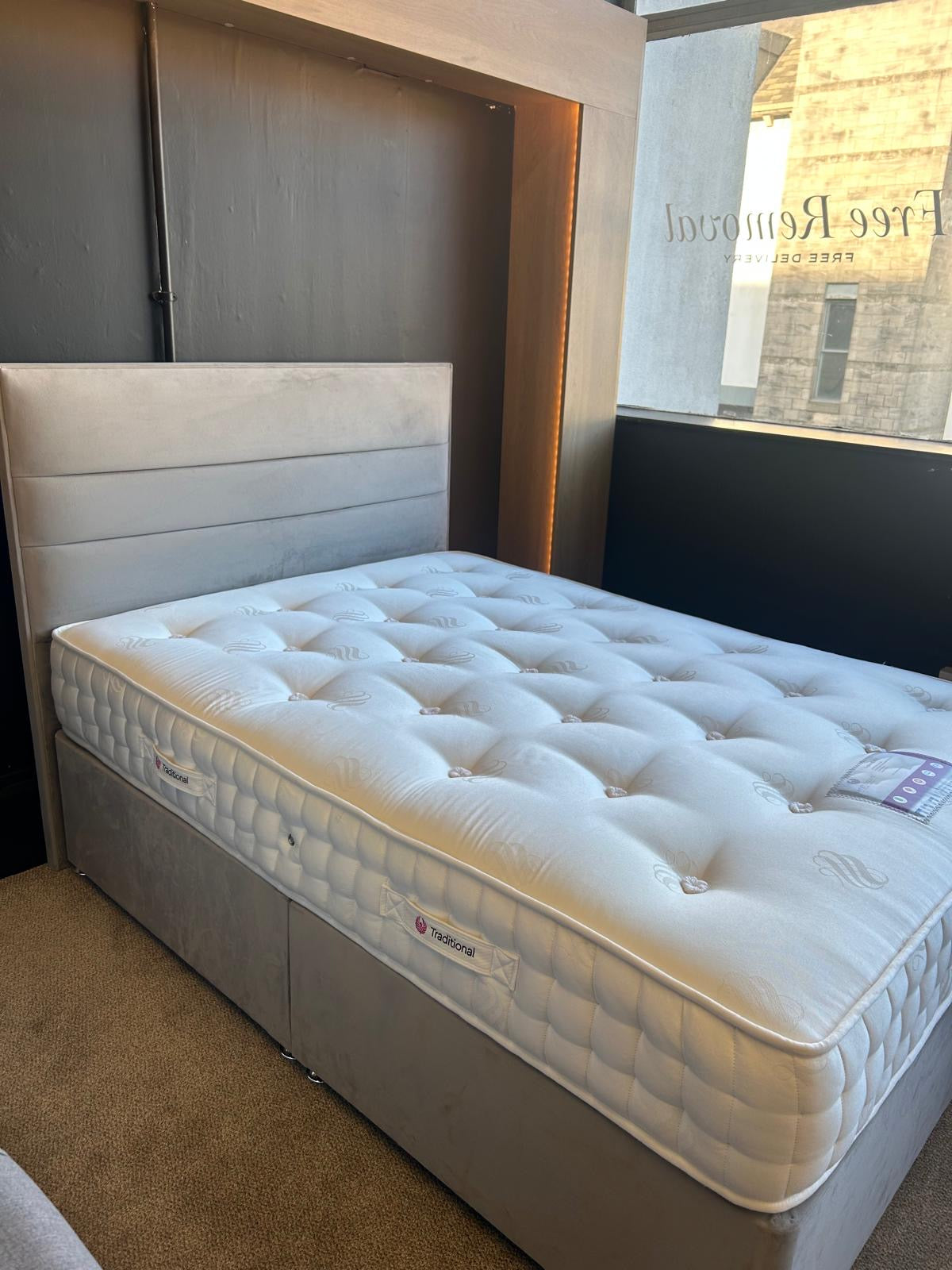 Ex-Display Sweet Dreams Copland Double Divan Set with Floor Standing Headboard